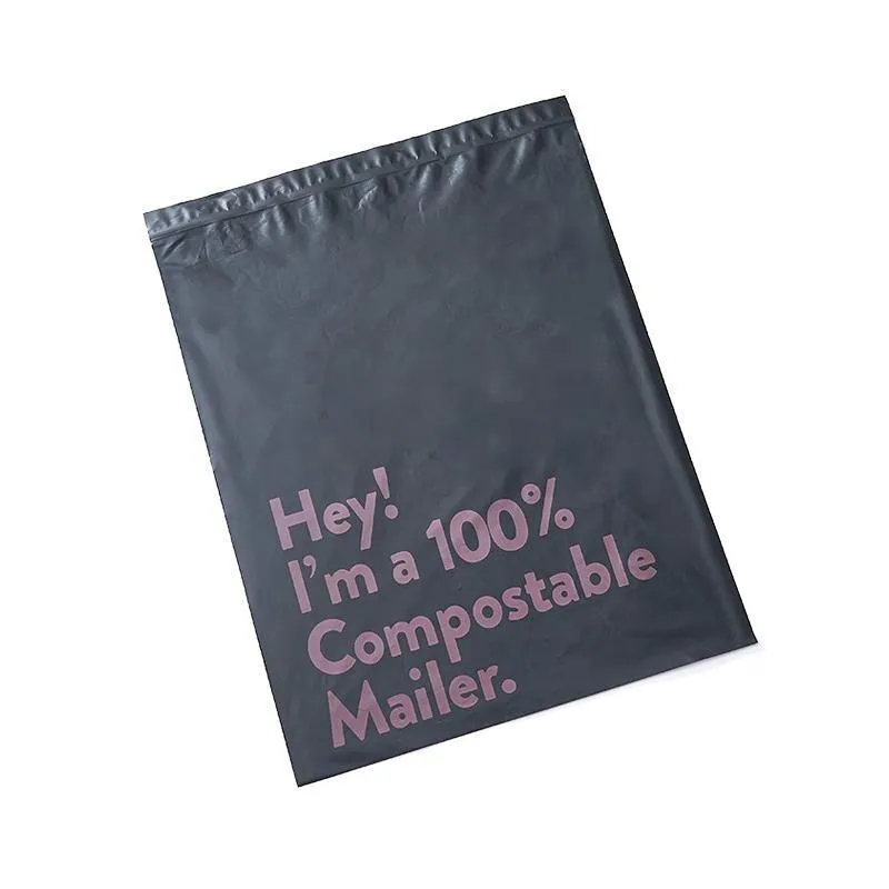 Biodegradable Mailer Bags 50PCS 5Sizes Black Plastic Mailing