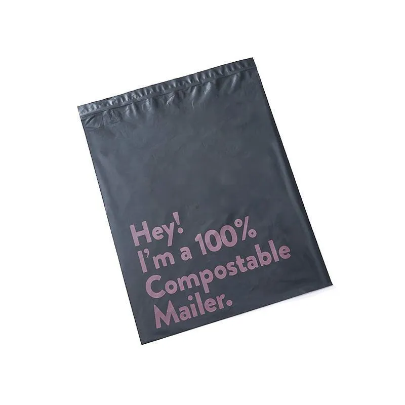 Biodegradable Mailer Bags 50PCS 5Sizes Black Plastic Mailing