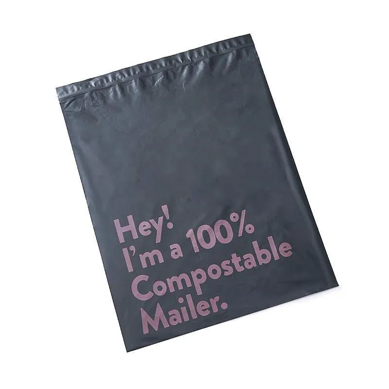 Biodegradable Mailer Bags 50PCS 5Sizes Black Plastic Mailing