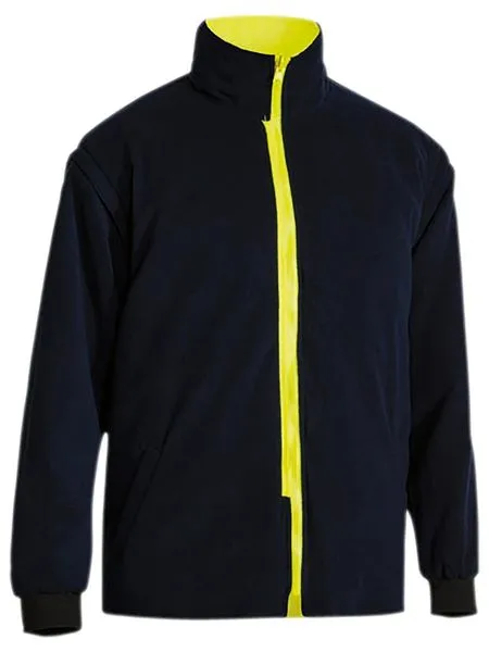 Bisley Mens BM-Taped 5-in-1 Rain Jacket 300D Orange/Navy L