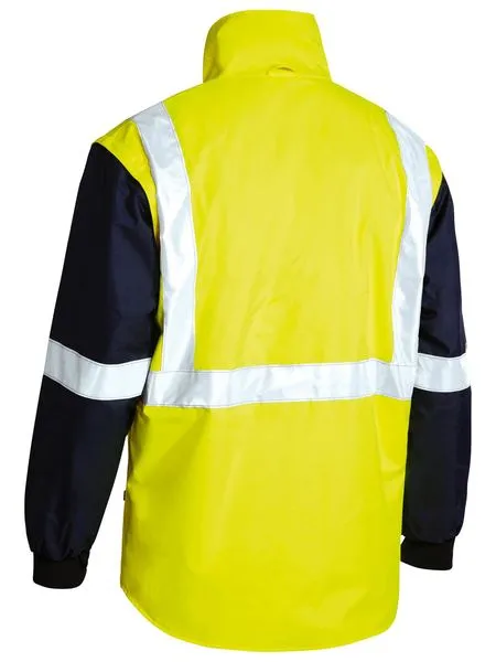 Bisley Mens BM-Taped 5-in-1 Rain Jacket 300D Orange/Navy L