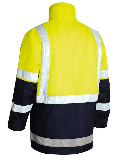 Bisley Mens BM-Taped 5-in-1 Rain Jacket 300D Orange/Navy L