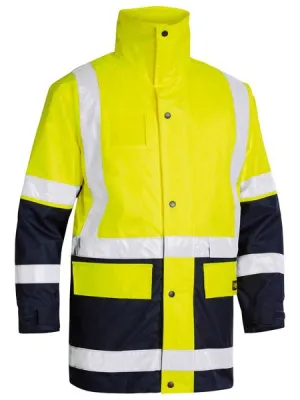 Bisley Mens BM-Taped 5-in-1 Rain Jacket 300D Orange/Navy L