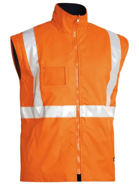 Bisley Mens BM-Taped 5-in-1 Rain Jacket 300D Orange/Navy L