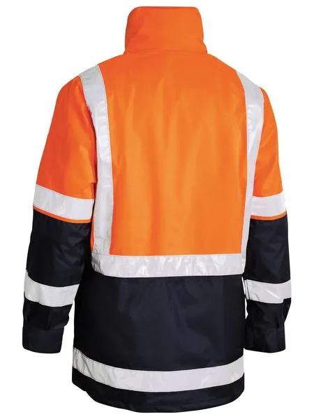 Bisley Mens BM-Taped 5-in-1 Rain Jacket 300D Orange/Navy L