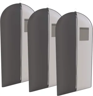 Black and Grey Tuxedo Garment Travel Bags 3 Pack With ID Tag Window - 48" X 24"