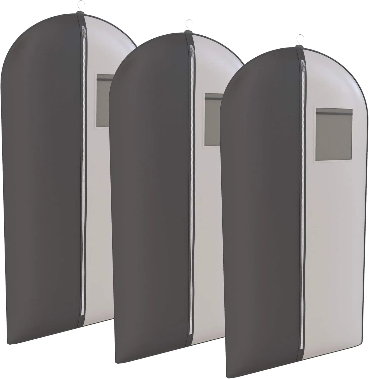Black and Grey Tuxedo Garment Travel Bags 3 Pack With ID Tag Window - 48" X 24"