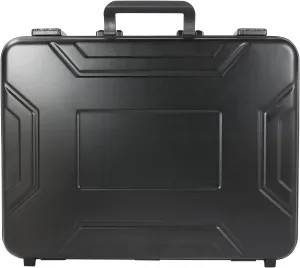Black Briefcase for Men - 15.6 Inch Business Laptop Aluminum Case, Lawyers Document Box With Lock, Money Case for Cash, Fireproof File Organizer, Hard Shell (18.1x13.8x4.5 Inch)