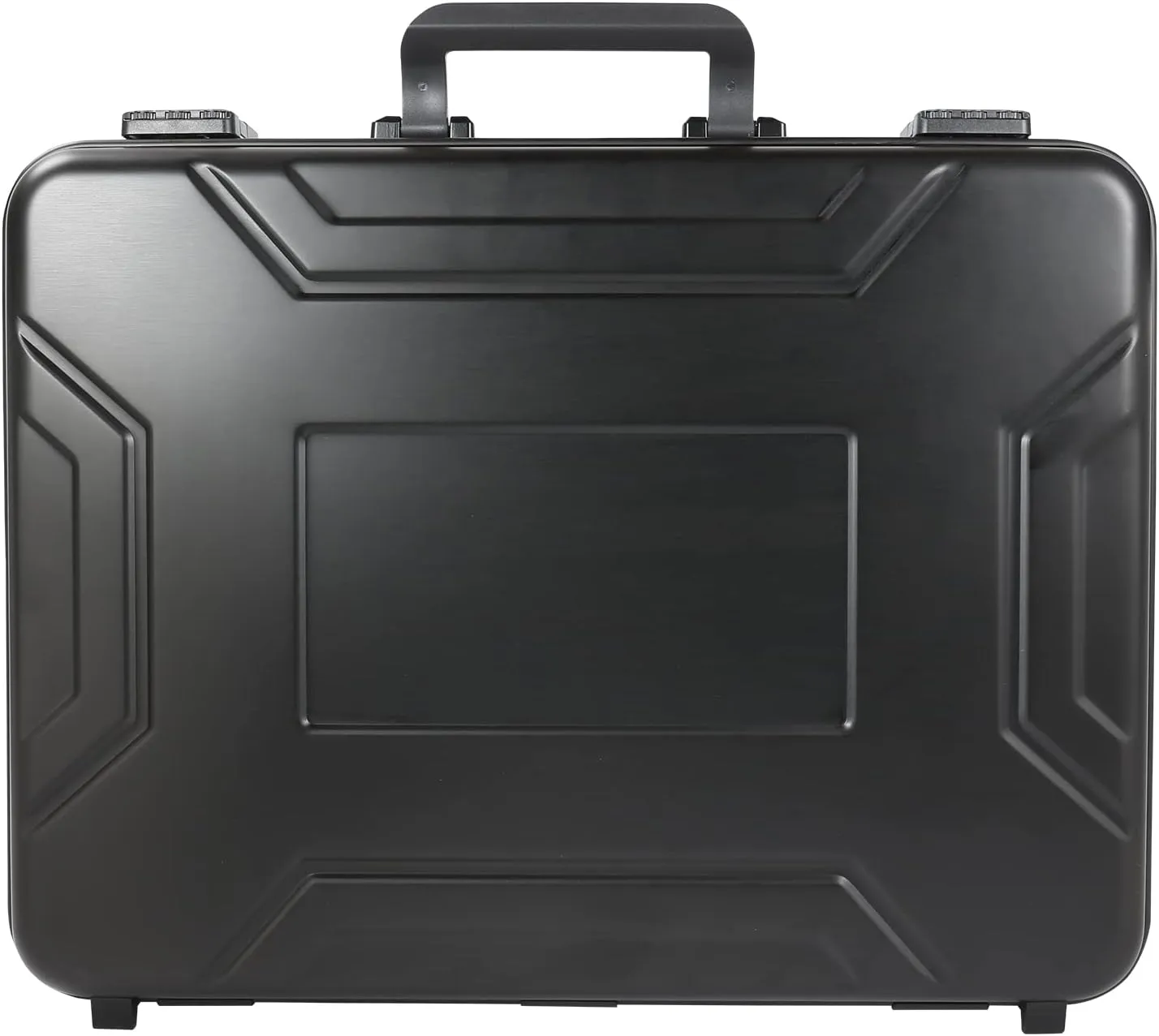 Black Briefcase for Men - 15.6 Inch Business Laptop Aluminum Case, Lawyers Document Box With Lock, Money Case for Cash, Fireproof File Organizer, Hard Shell (18.1x13.8x4.5 Inch)