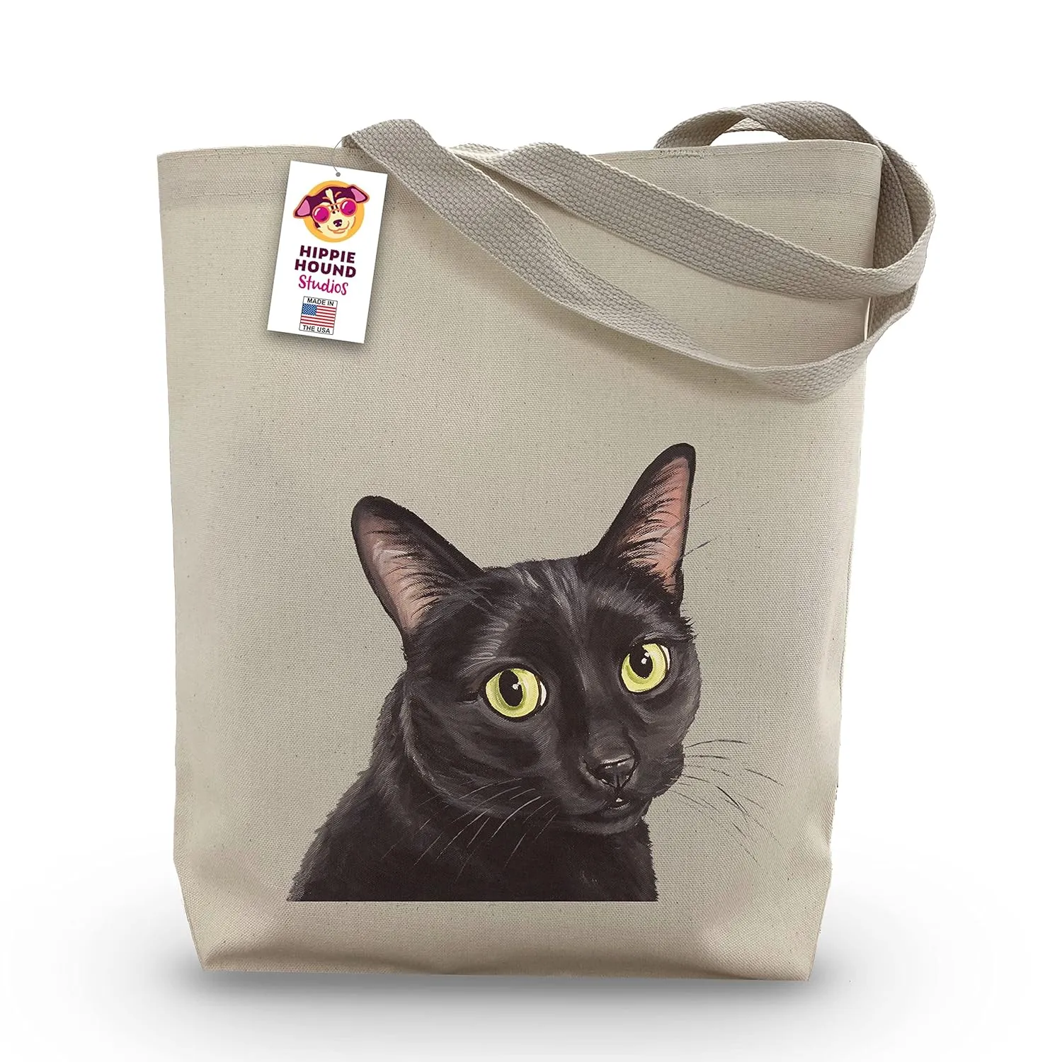 Black Cat Tote Bag - Cat Gifts - Cat Tote Bag - Cat Gifts - Cat Totes - Handmade Totes - Cat Canvas Totes - Reusable Shopping Bag - Mother's Day Cat - Shoulder Bag - Grocery Bag - Handbag - Beach Bag