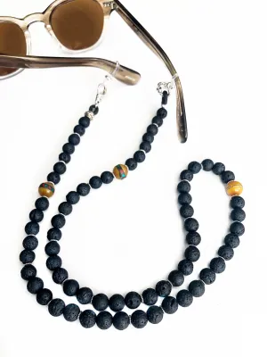 Black Lava & Sterling Roy Eye-Chain