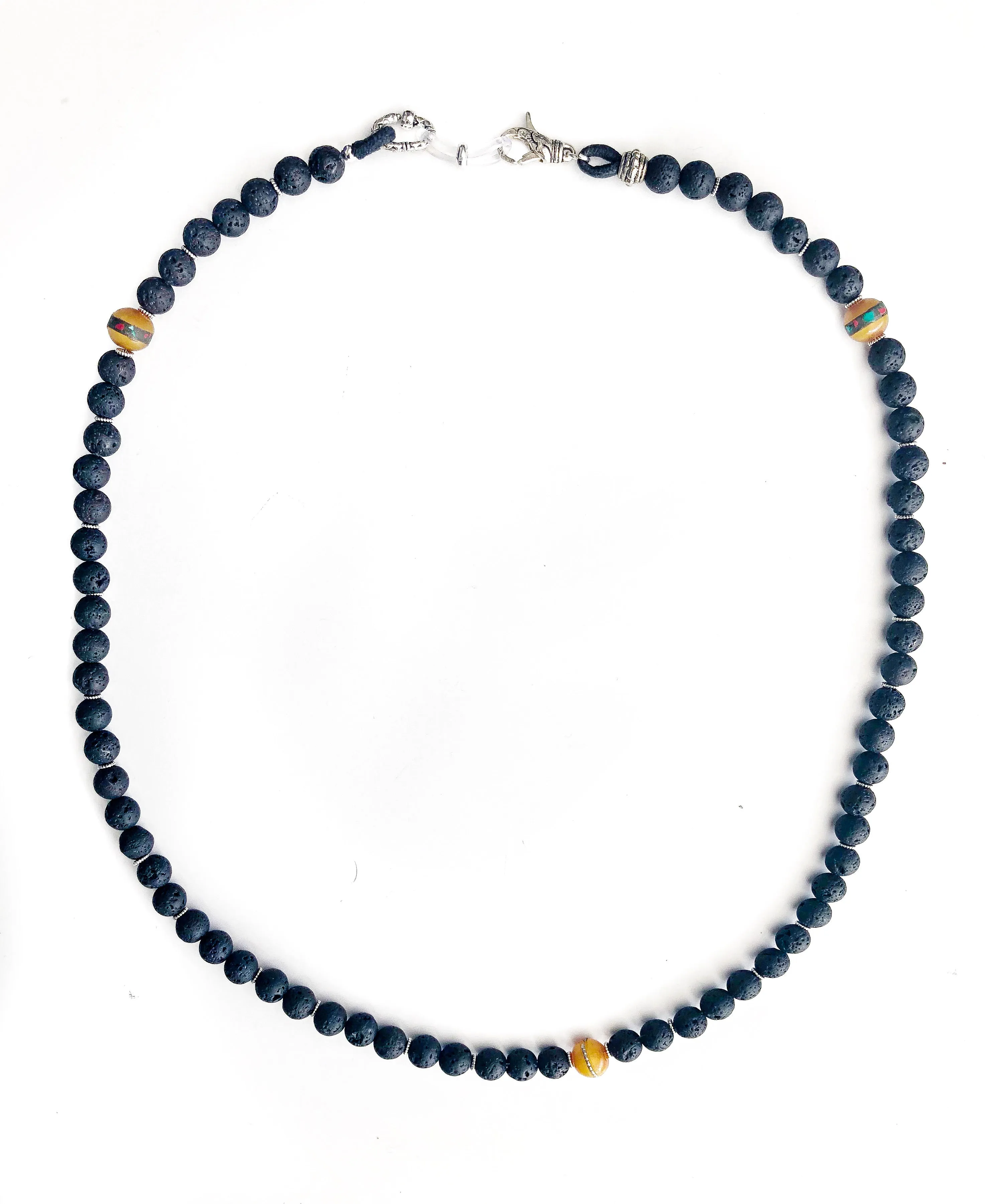 Black Lava & Sterling Roy Eye-Chain