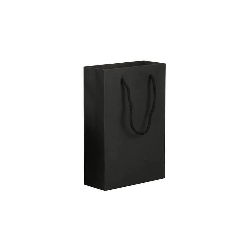 Black Paper Gift Bags with Cotton Handles 150PCS Black