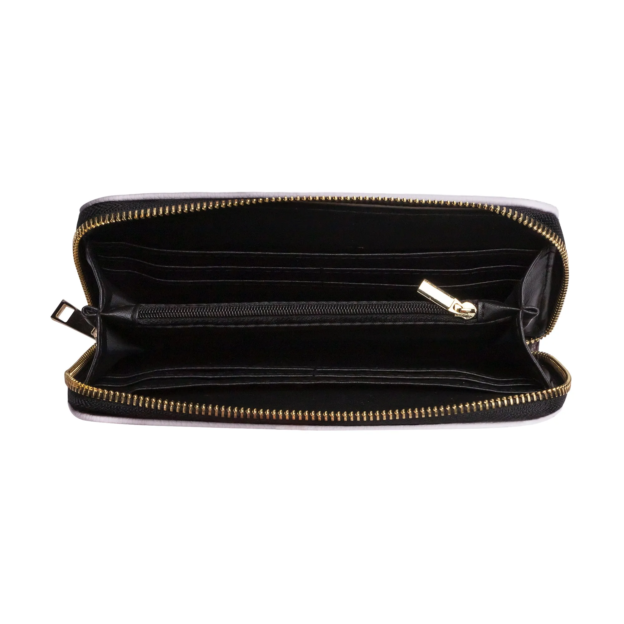 Black With White Stripes PU Leather Wallet