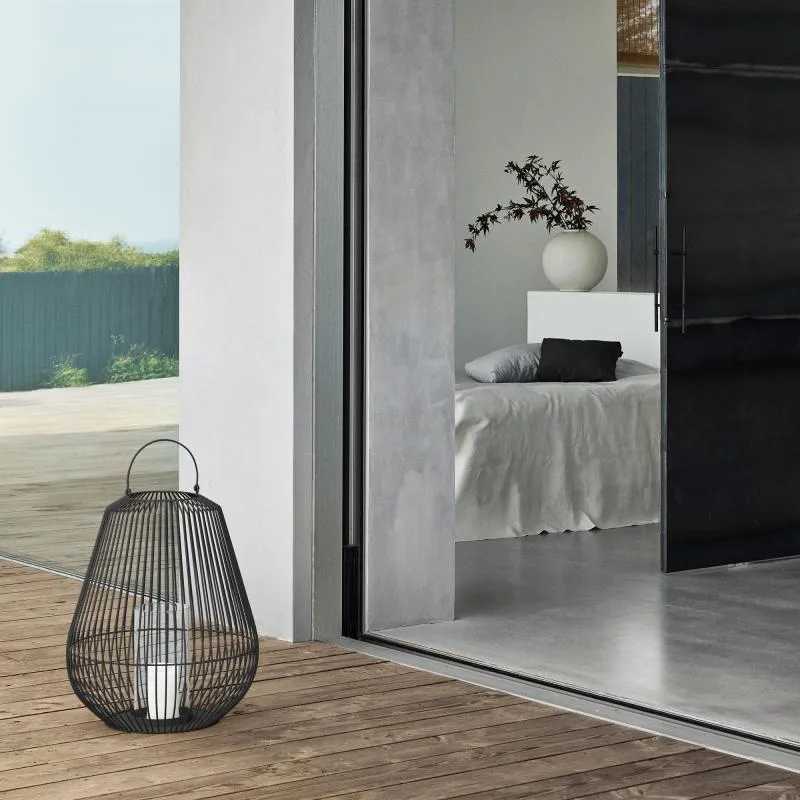 Blomus Lantern - Powder Coated Steel in Steel Grey: Small 46x53cm Nidea