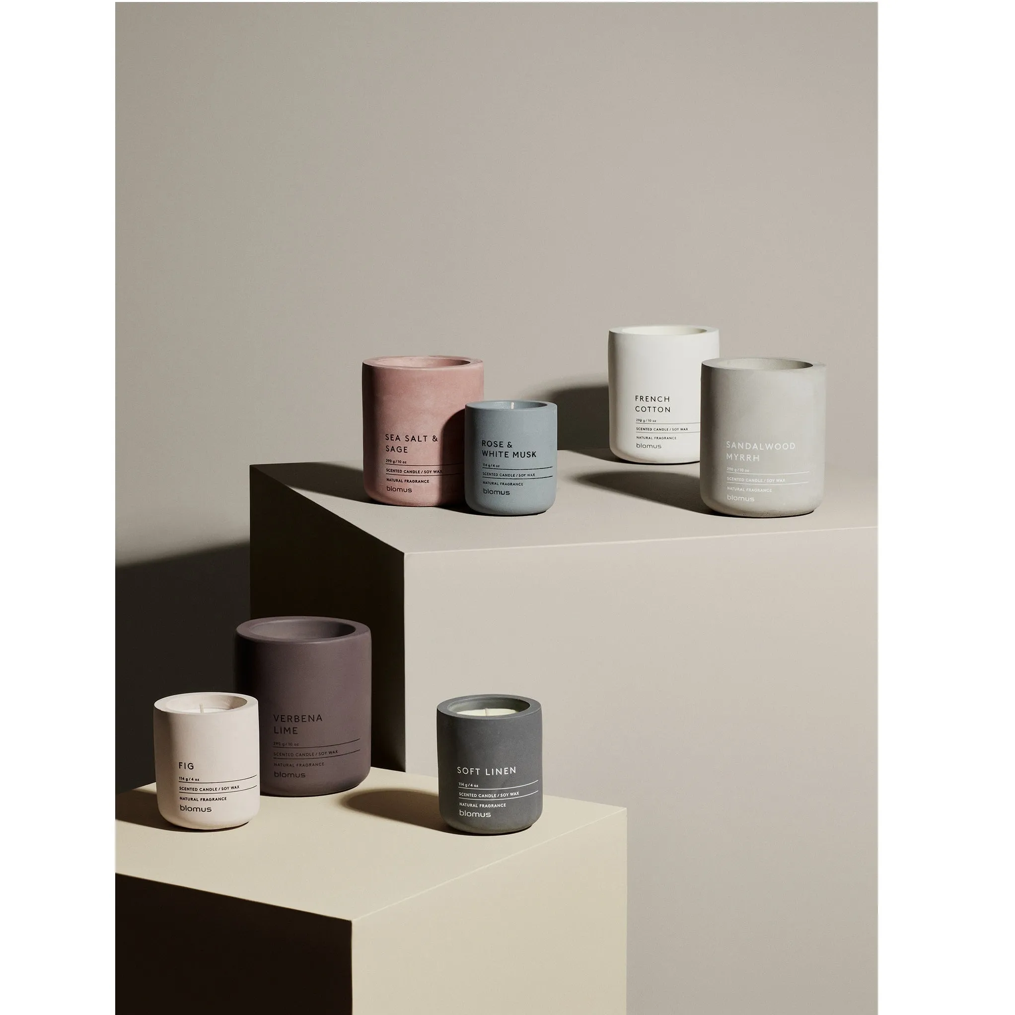 Blomus Scented Candle: Verbena Lime in Plum Container FRAGA 6.5cm diameter