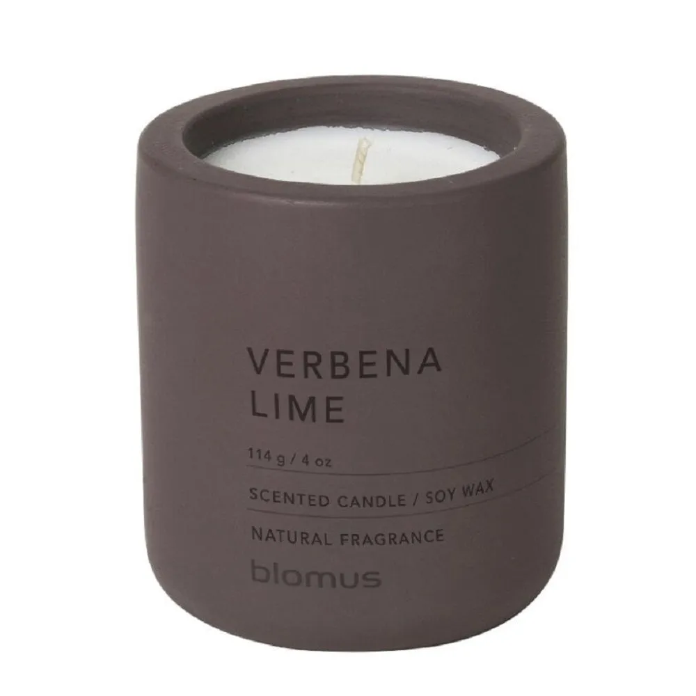 Blomus Scented Candle: Verbena Lime in Plum Container FRAGA 6.5cm diameter