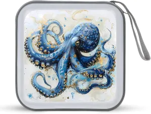 Blue Octopus CD Case Portable DVD Disc Storage Box CD Wallet Holder Organizer for Car Travel