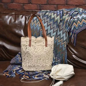 Bohemian Fairy Lace Embroidered Shoulder Bag, Boho Totebag