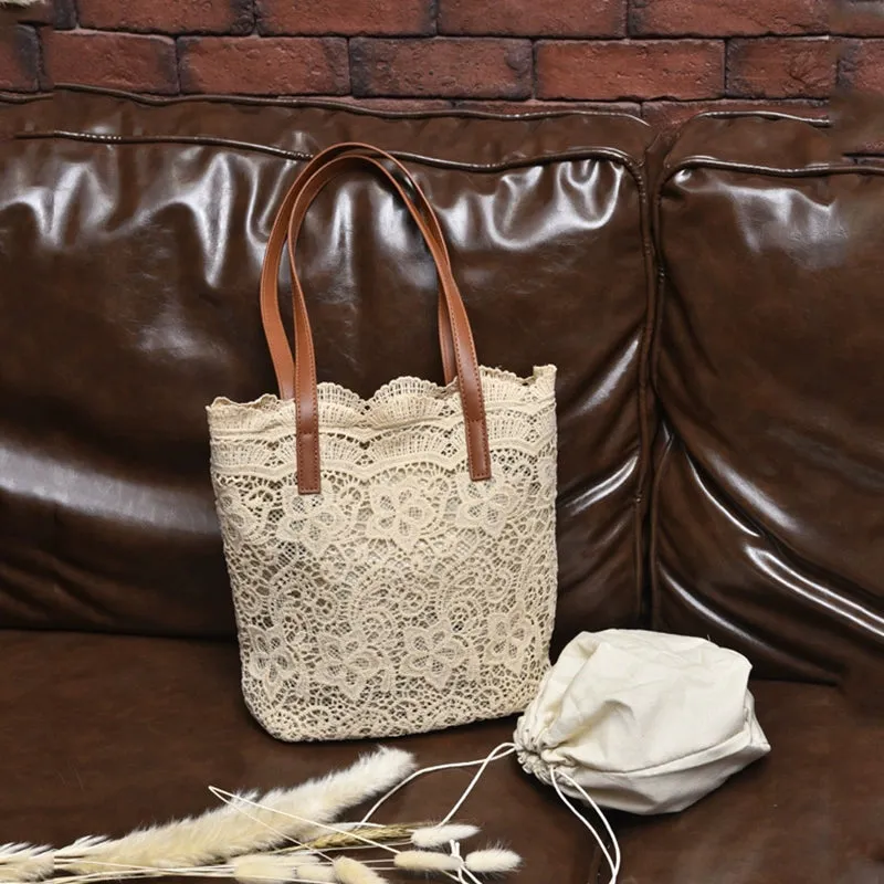 Bohemian Fairy Lace Embroidered Shoulder Bag, Boho Totebag