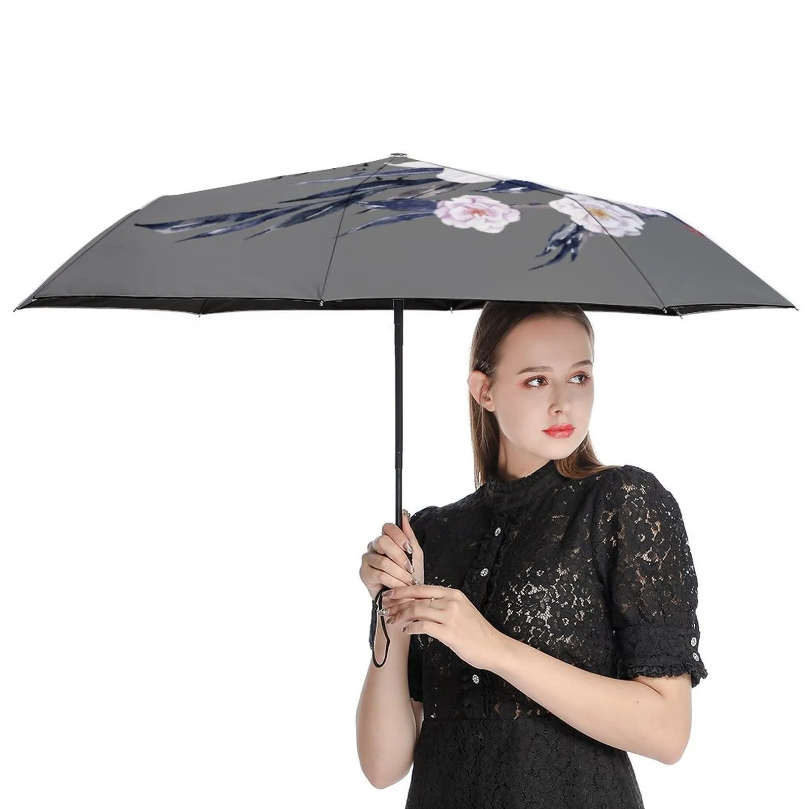 Boho Crow Auto Umbrella with Printed Pattern Outside ZYS03-8K