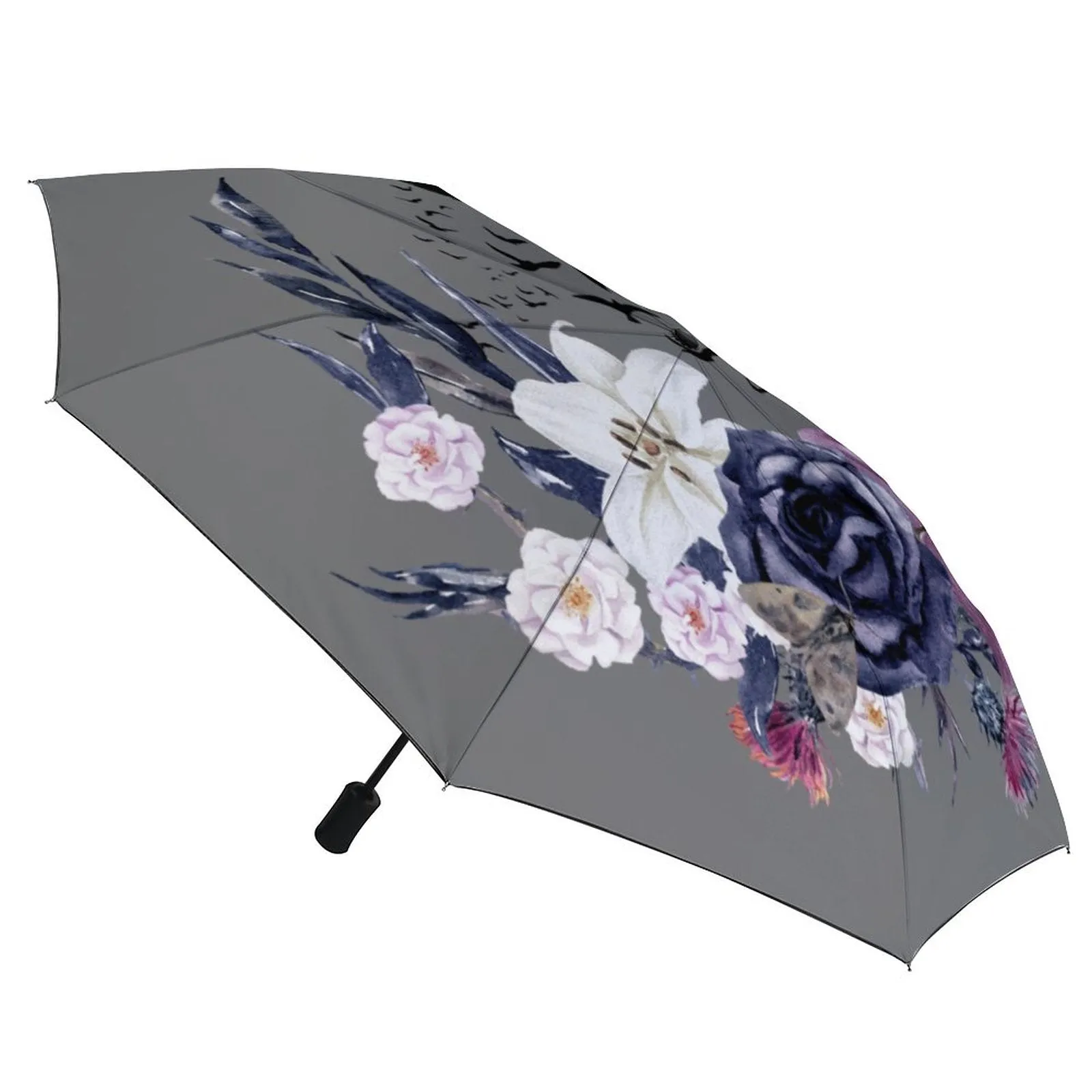 Boho Crow Auto Umbrella with Printed Pattern Outside ZYS03-8K