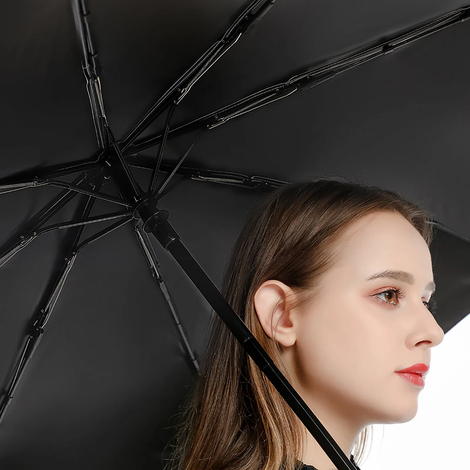 Boho Crow Auto Umbrella with Printed Pattern Outside ZYS03-8K
