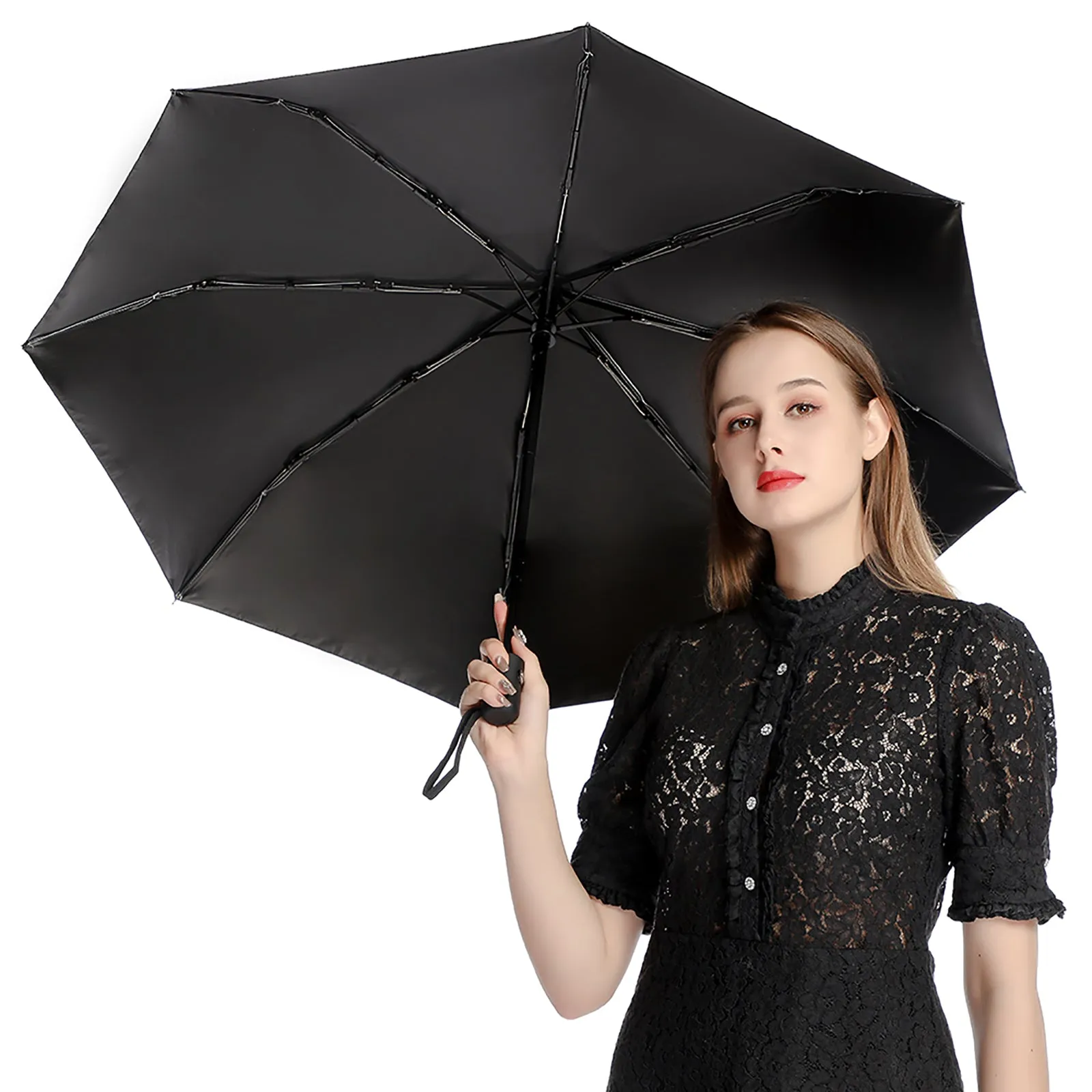Boho Crow Auto Umbrella with Printed Pattern Outside ZYS03-8K