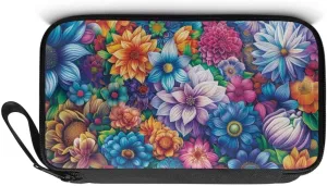 Boho Floral Blossome Essential Oil Case Organizer Essential Oils Carrier Storage Holders Nail Polish Organizer Case with Zipper Closure Handbag