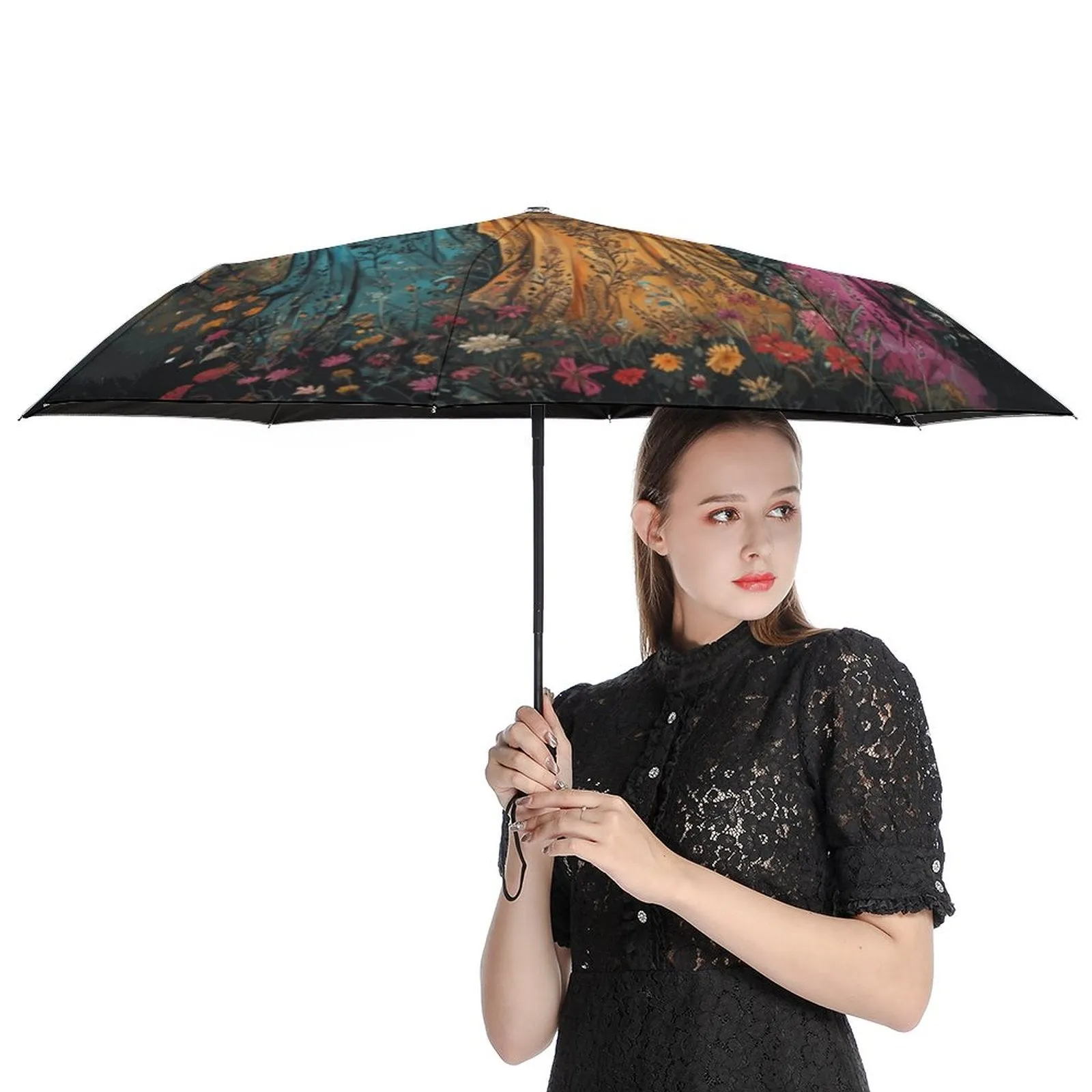 Boho Witches Auto Umbrella with Printed Pattern Outside ZYS03-8K