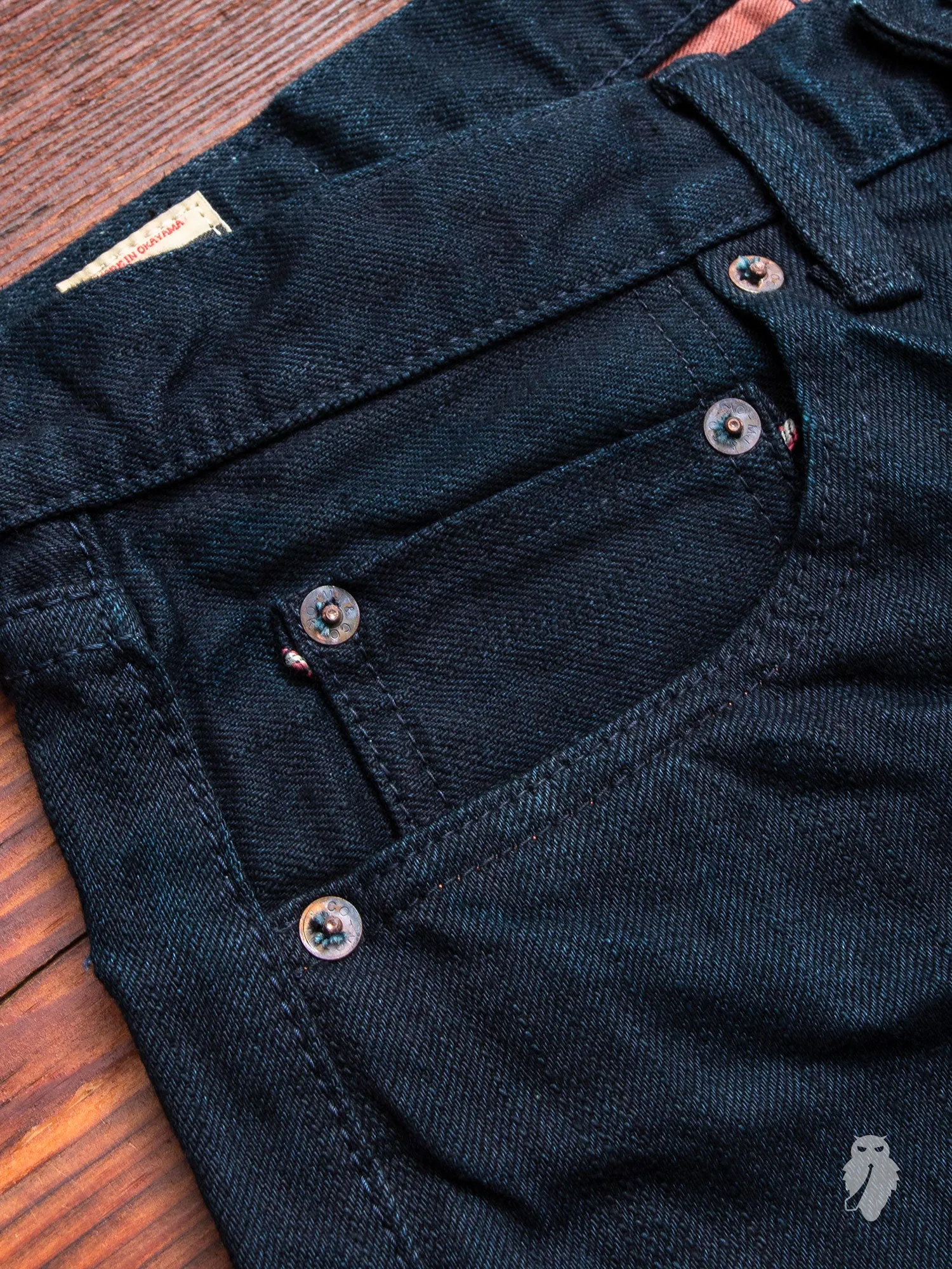 BOM012-B "Momotaro x Blue Owl" 15.7oz Selvedge Denim - Tight Tapered Fit