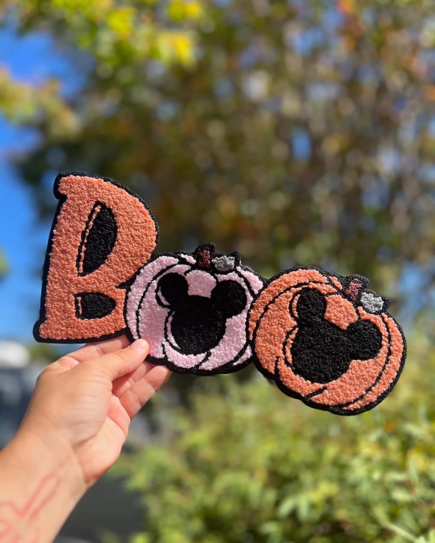 BOO PUMPKIN MOUSE - CHENILLE PATCH