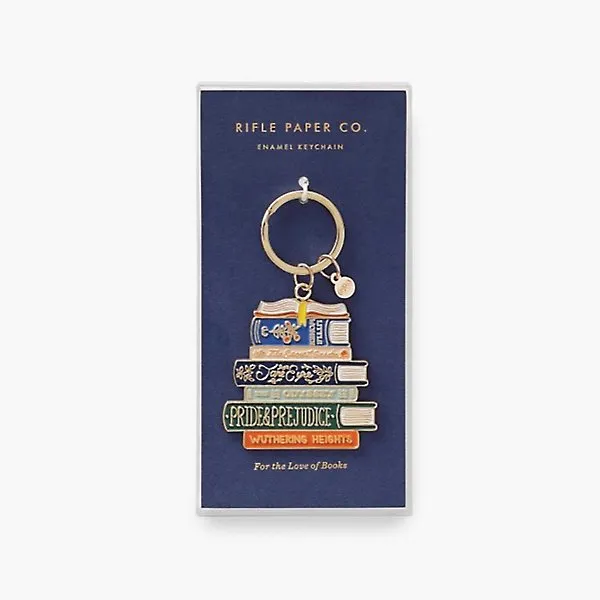 Book Club Enamel Keychain