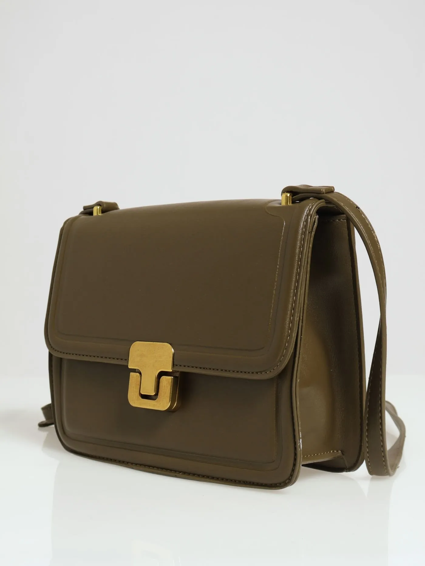 Brushed Gold Square Satchel - Fatigue