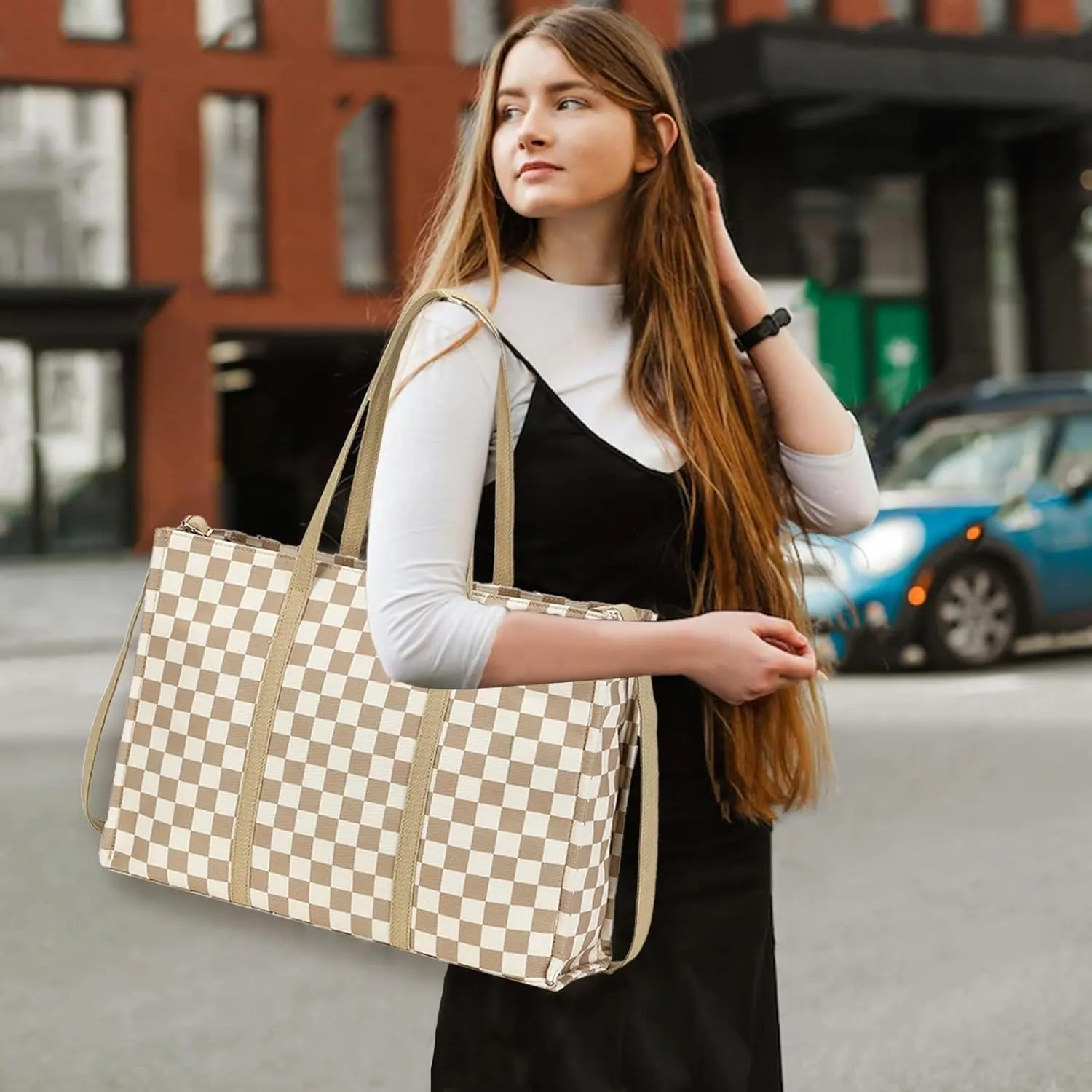 BTOOP Tote Bag for Women Work Teacher Tote Bag 15.6 inch Laptop Shoulder Bags Handbag Office Briefcase with Clutch Purse