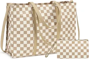 BTOOP Tote Bag for Women Work Teacher Tote Bag 15.6 inch Laptop Shoulder Bags Handbag Office Briefcase with Clutch Purse