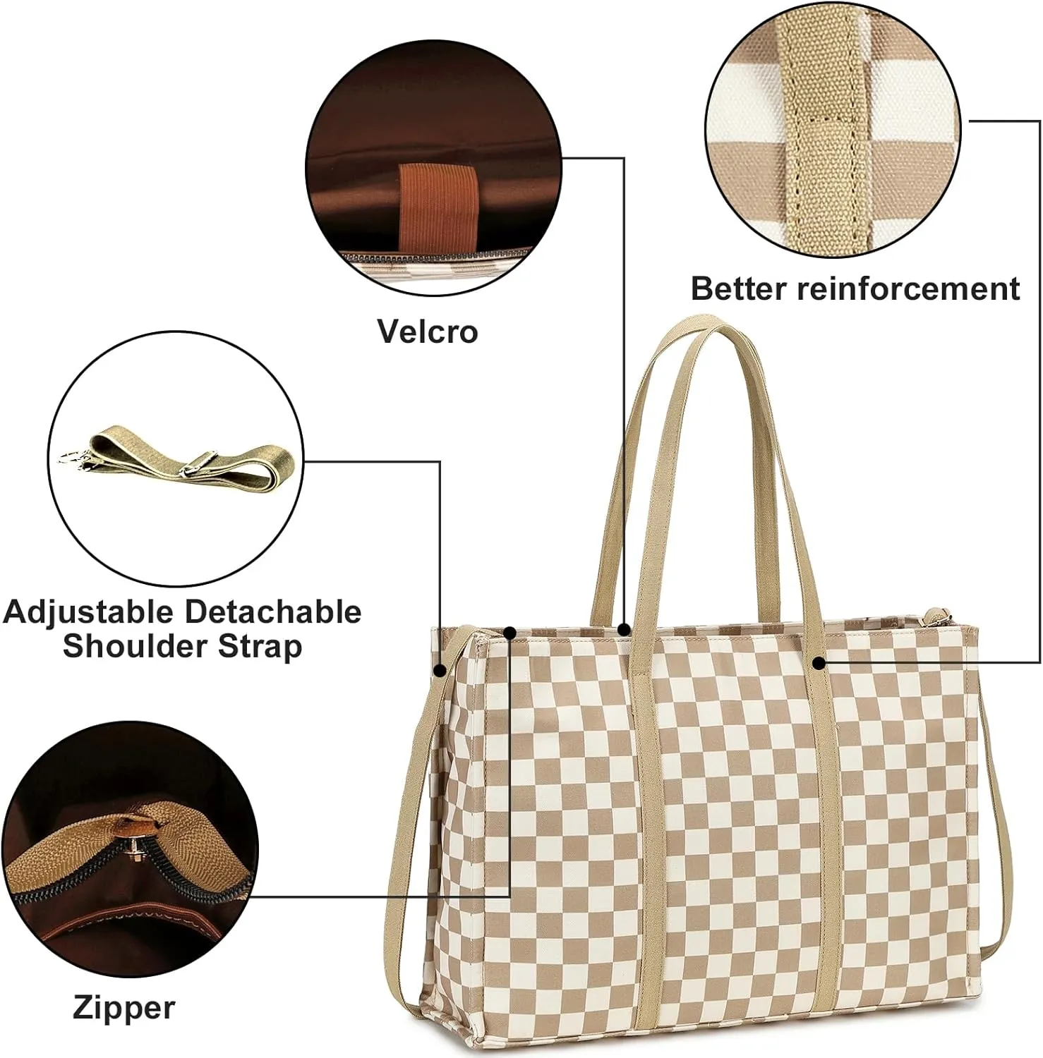 BTOOP Tote Bag for Women Work Teacher Tote Bag 15.6 inch Laptop Shoulder Bags Handbag Office Briefcase with Clutch Purse