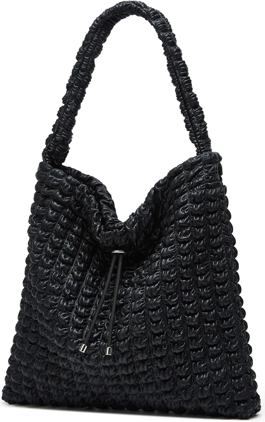 Bubble Hobo Bags for Women Leather Bucket Bags Drawstring Hobo Purse Crossbody Shoulder Bag Large Tote Bag Satchels Travel