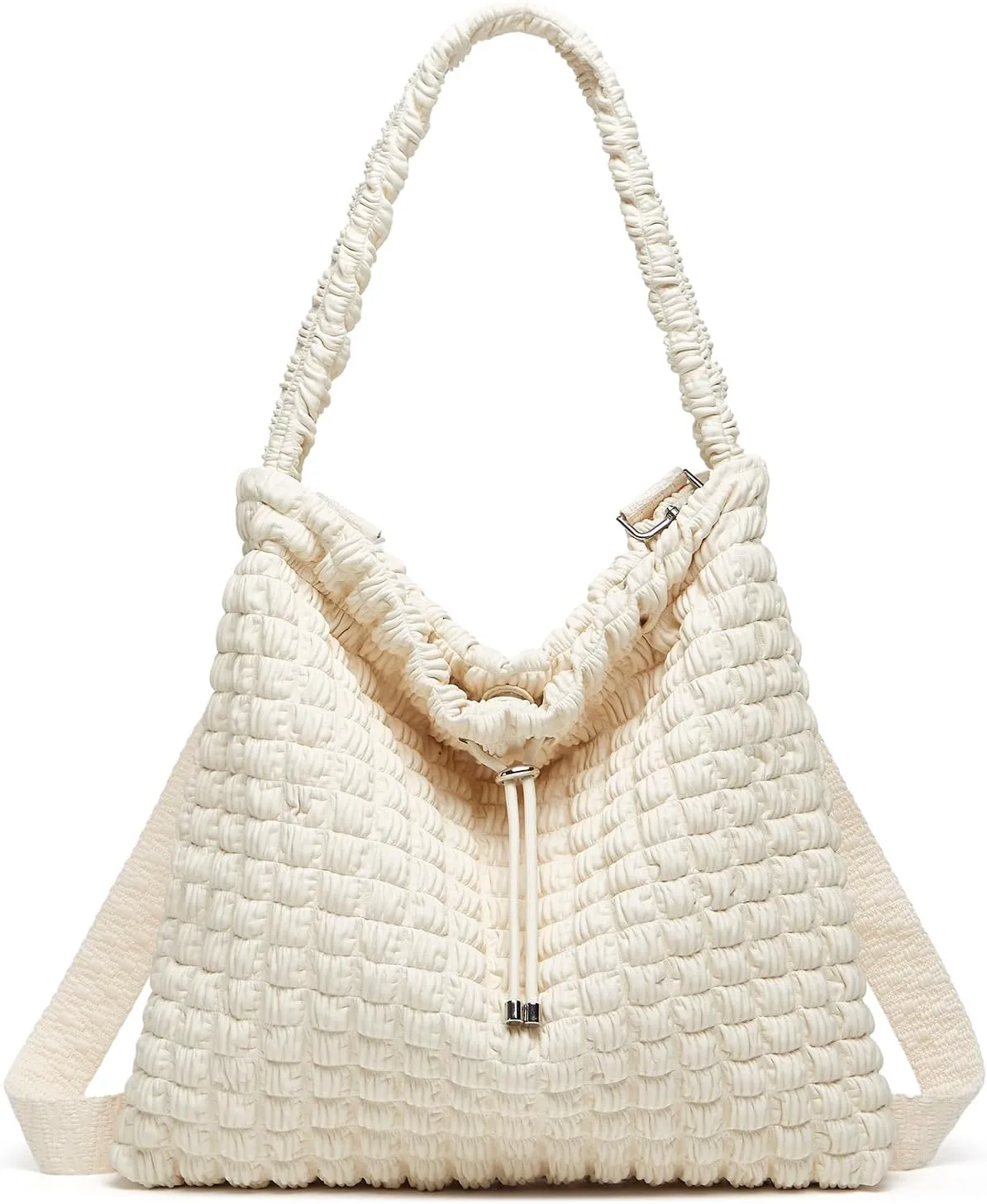 Bubble Hobo Bags for Women Leather Bucket Bags Drawstring Hobo Purse Crossbody Shoulder Bag Large Tote Bag Satchels Travel