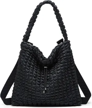 Bubble Hobo Bags for Women Leather Bucket Bags Drawstring Hobo Purse Crossbody Shoulder Bag Large Tote Bag Satchels Travel
