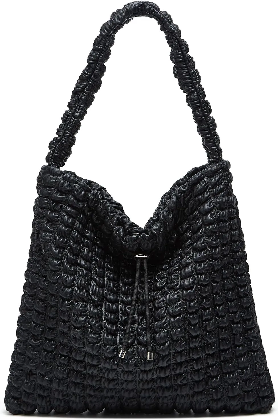 Bubble Hobo Bags for Women Leather Bucket Bags Drawstring Hobo Purse Crossbody Shoulder Bag Large Tote Bag Satchels Travel