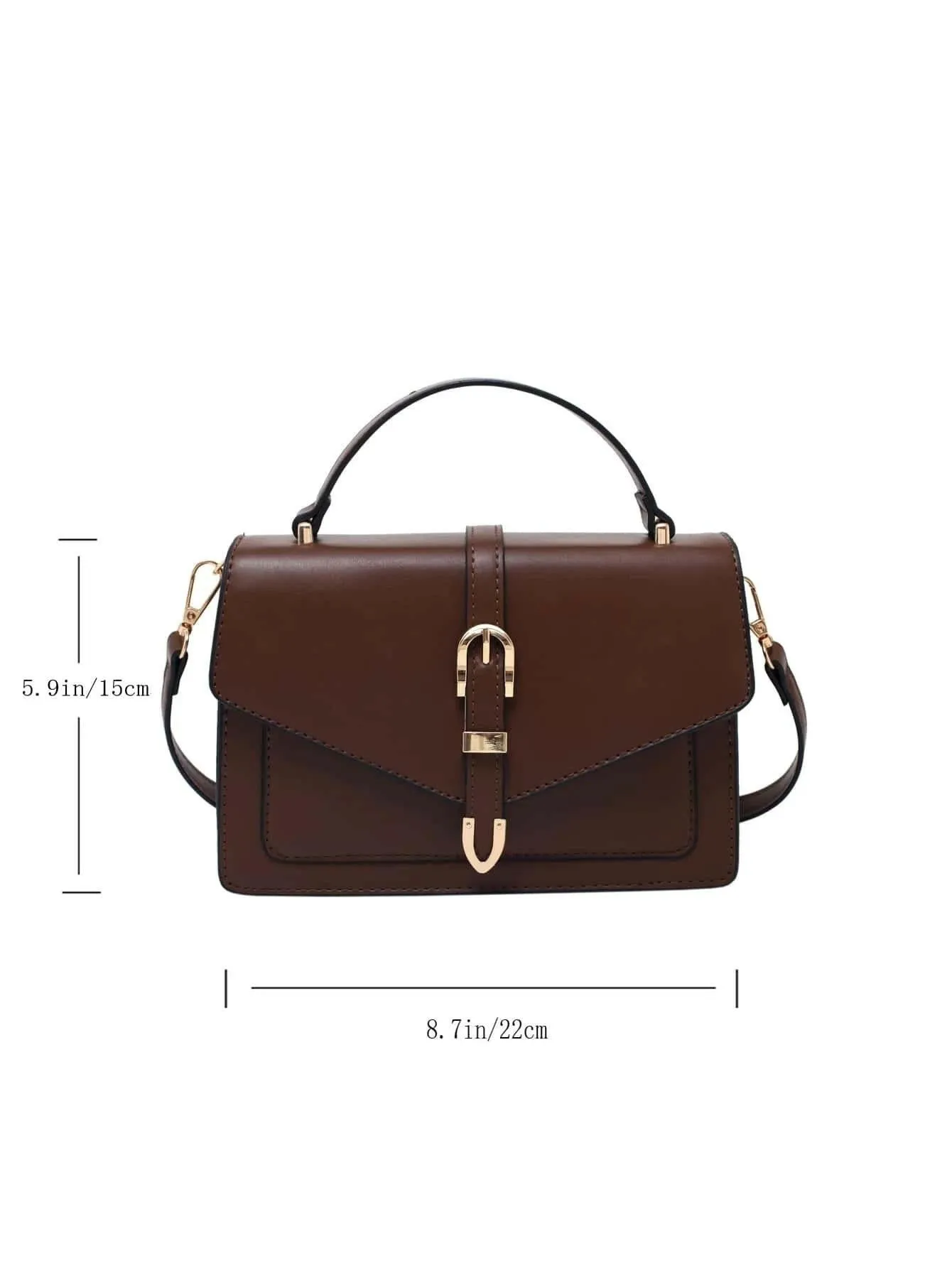 Buckle Decor Flap Square Bag