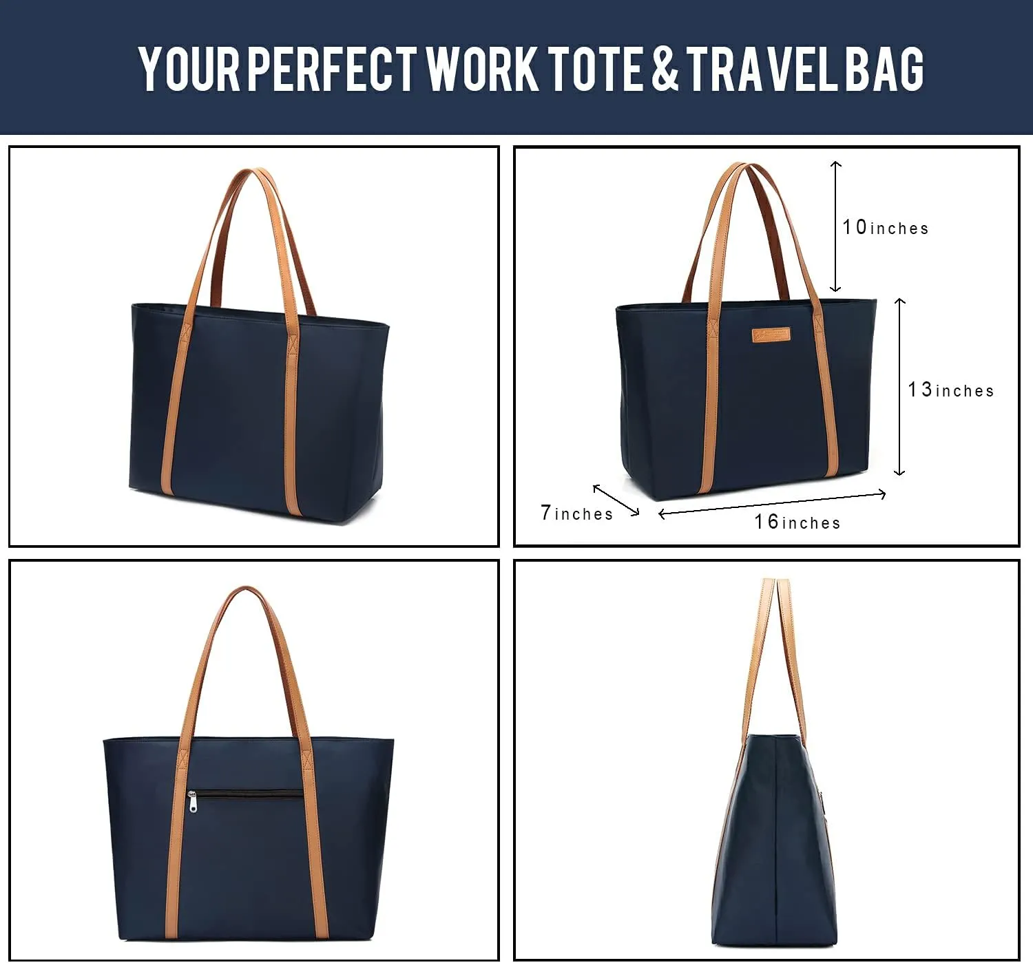 BUG Lightweight Women Laptop Tote Bag for Work, Casual Handbag for Travel Beach College Teacher