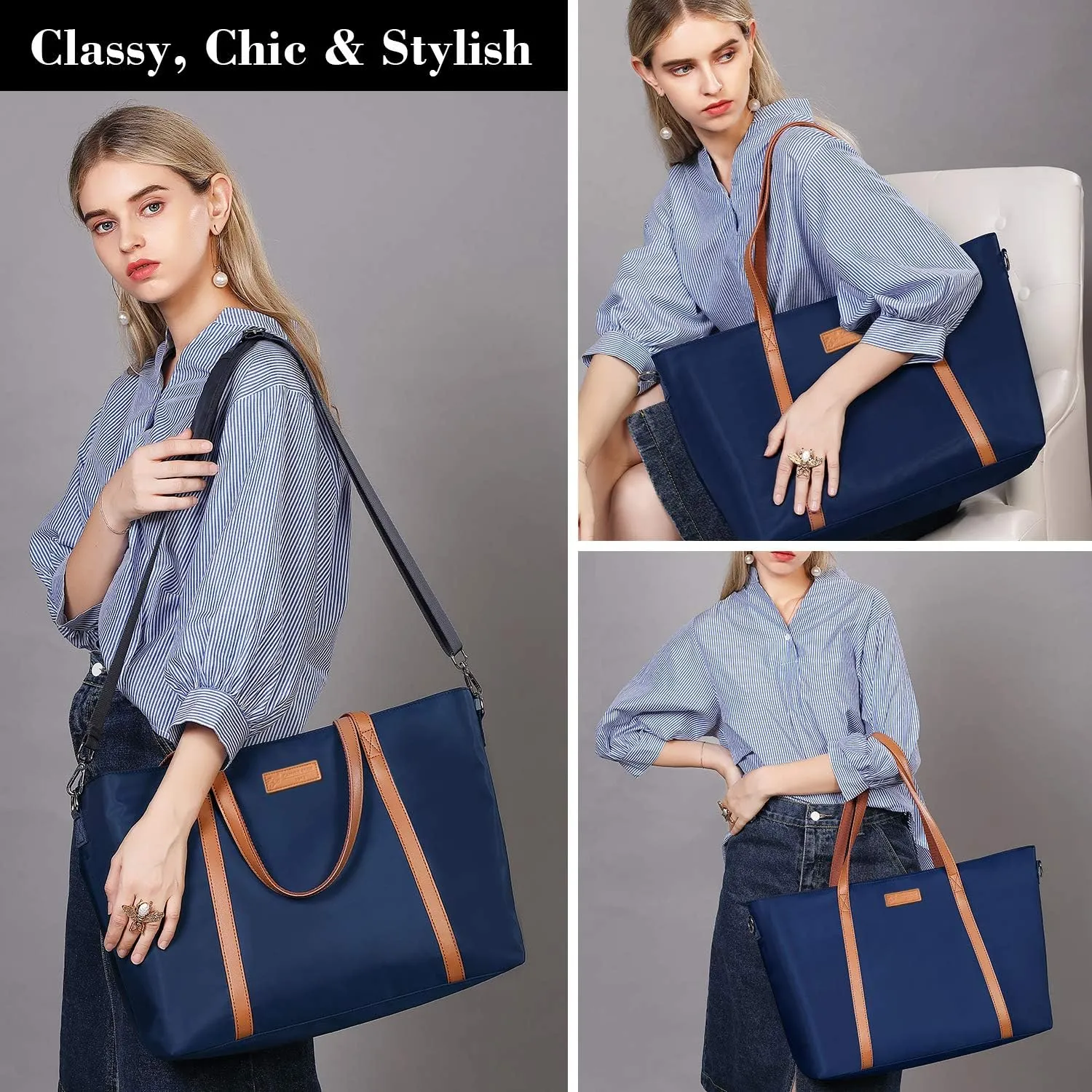 BUG Lightweight Women Laptop Tote Bag for Work, Casual Handbag for Travel Beach College Teacher