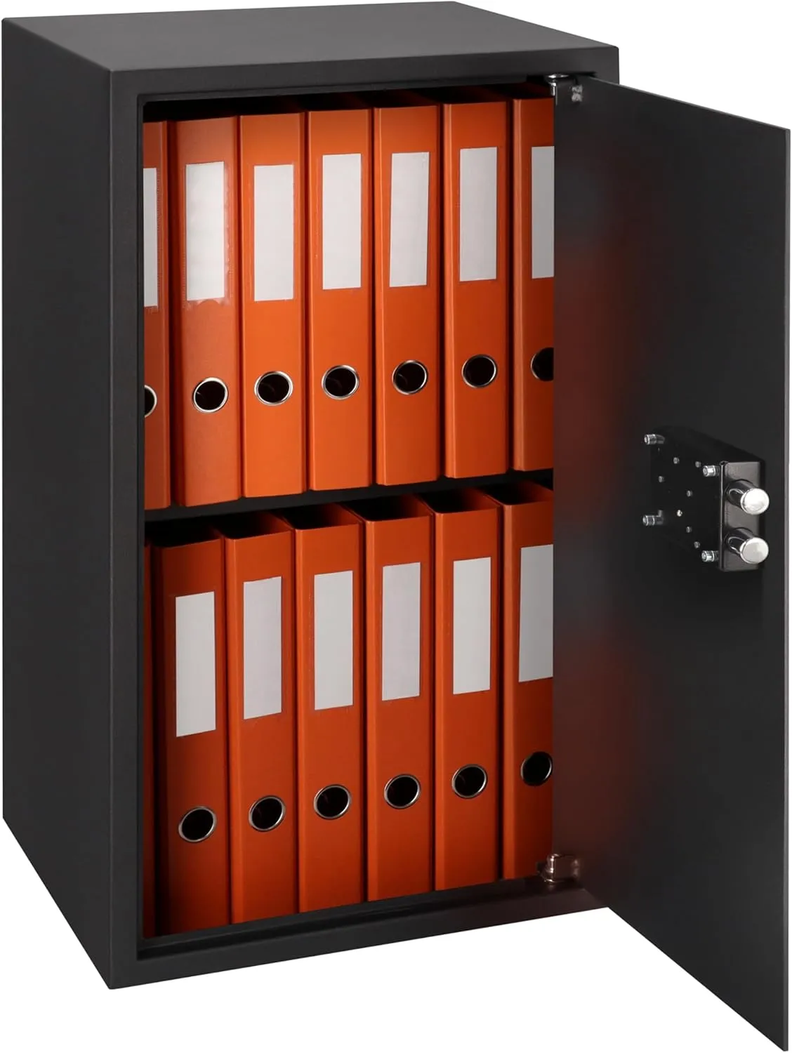 Business XXL Key Lock Safe 28.74"H x 15.75"W x 14.17"D with Fireproof A4 Bag, Large Office Safe 3.6 Cubic Feet for Documents A4 with 3 Height-Adjustable Shelves for Money & Jewelry