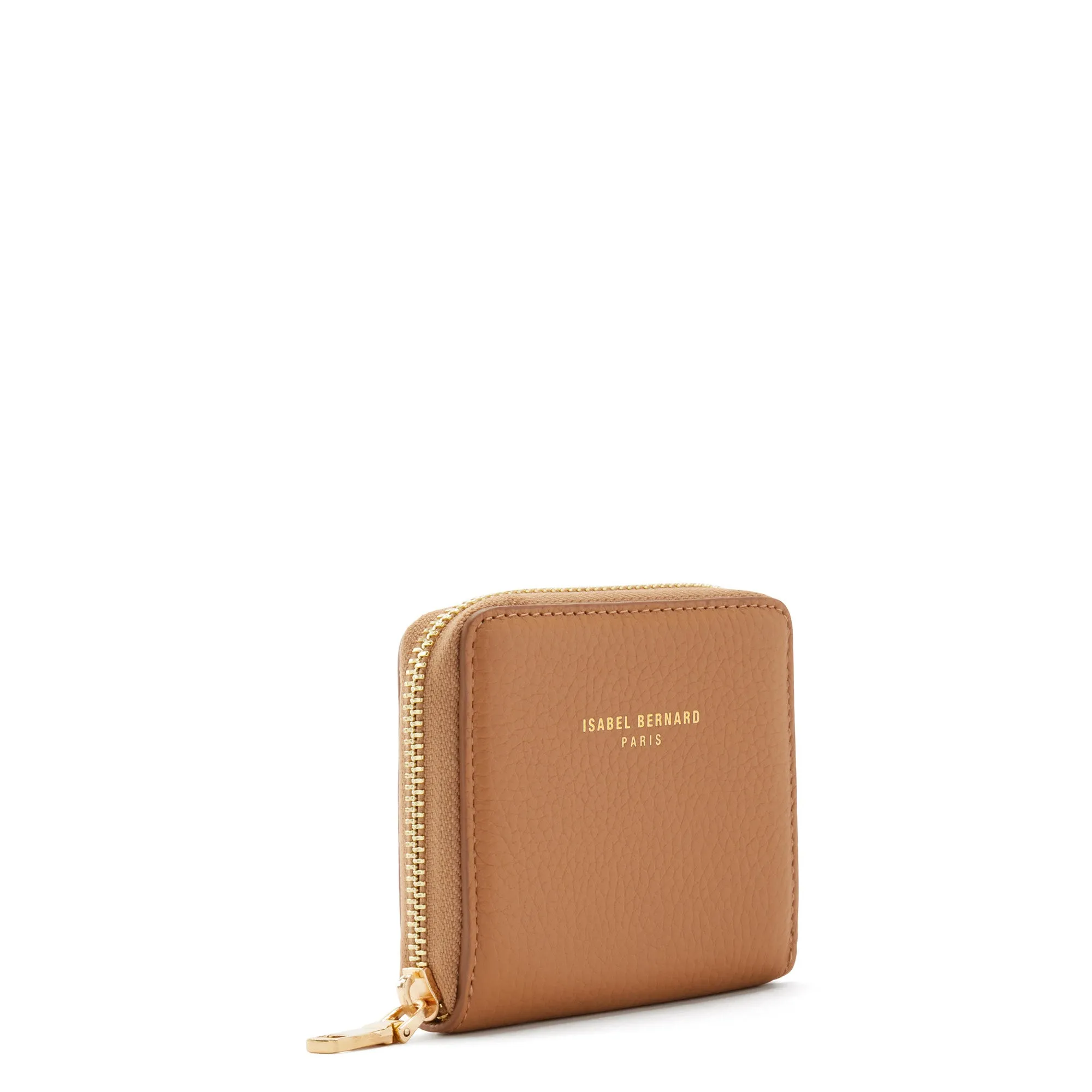 Cadeau d'Isabel camel calfskin leather handbag and zipper wallet gift set
