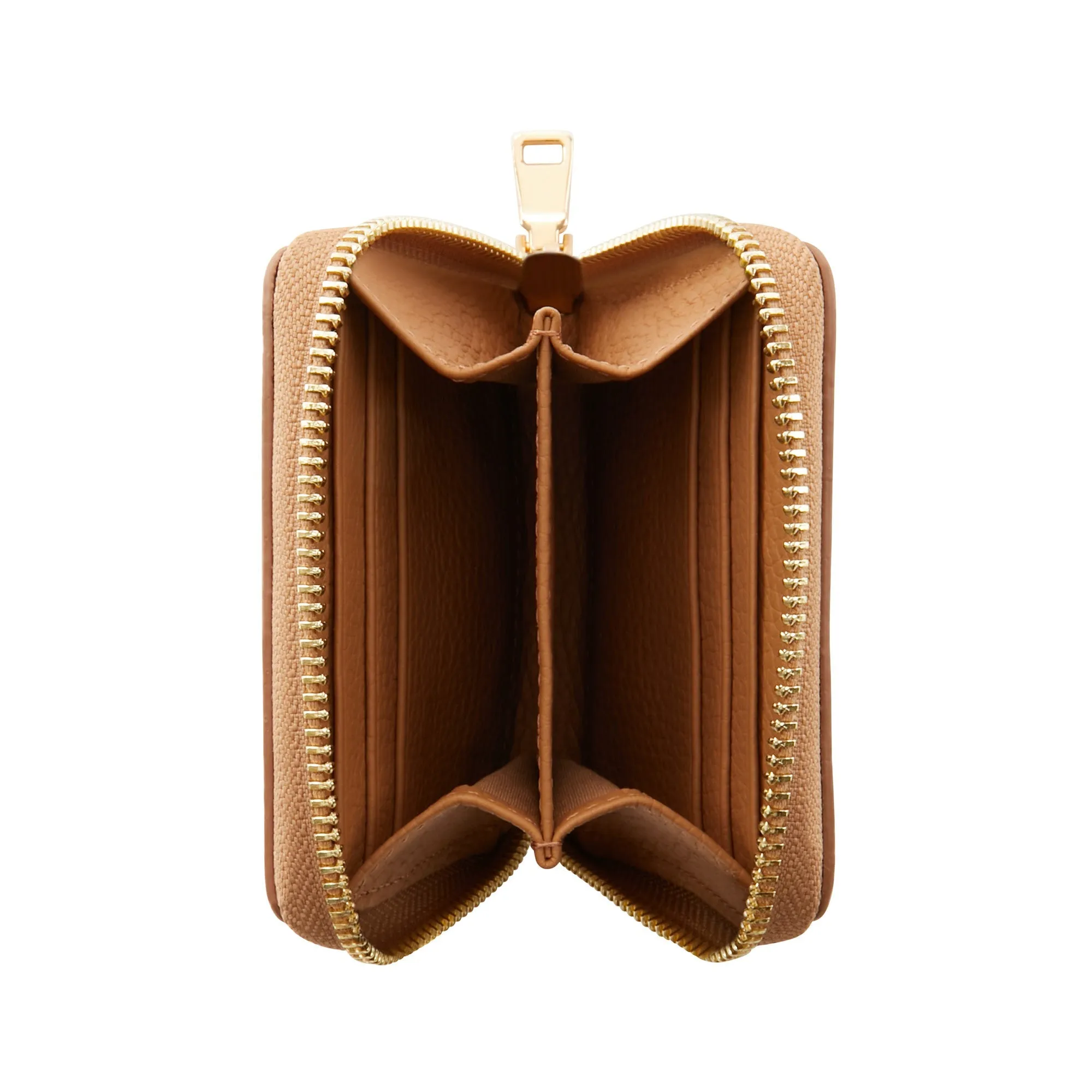 Cadeau d'Isabel camel calfskin leather handbag and zipper wallet gift set