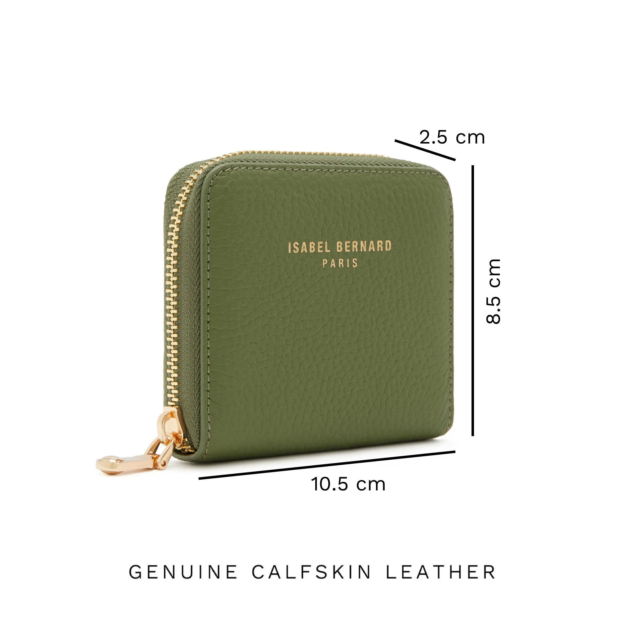 Cadeau d'Isabel green calfskin leather handbag and zipper wallet gift set