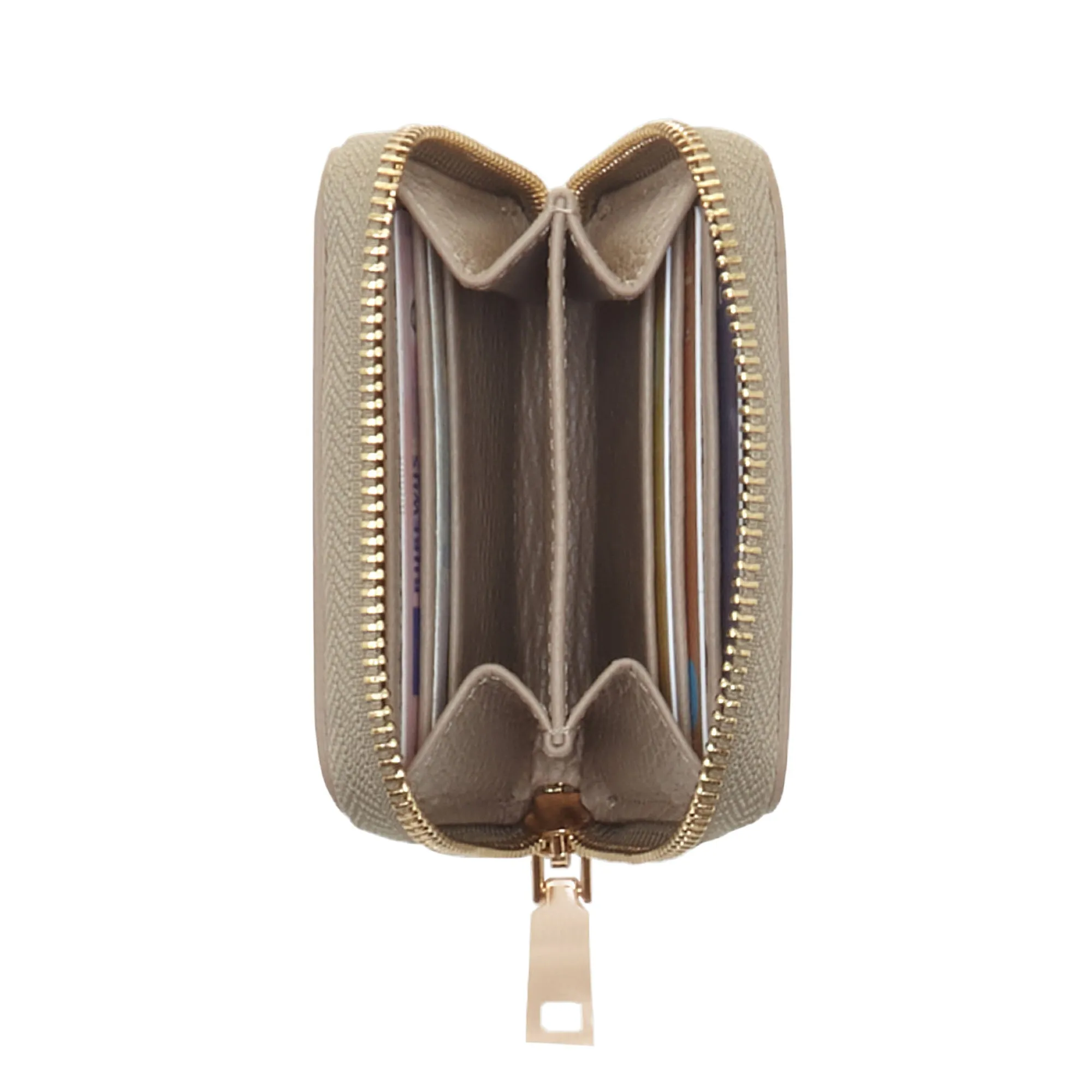Cadeau d'Isabel taupe calfskin leather handbag and zipper wallet gift set