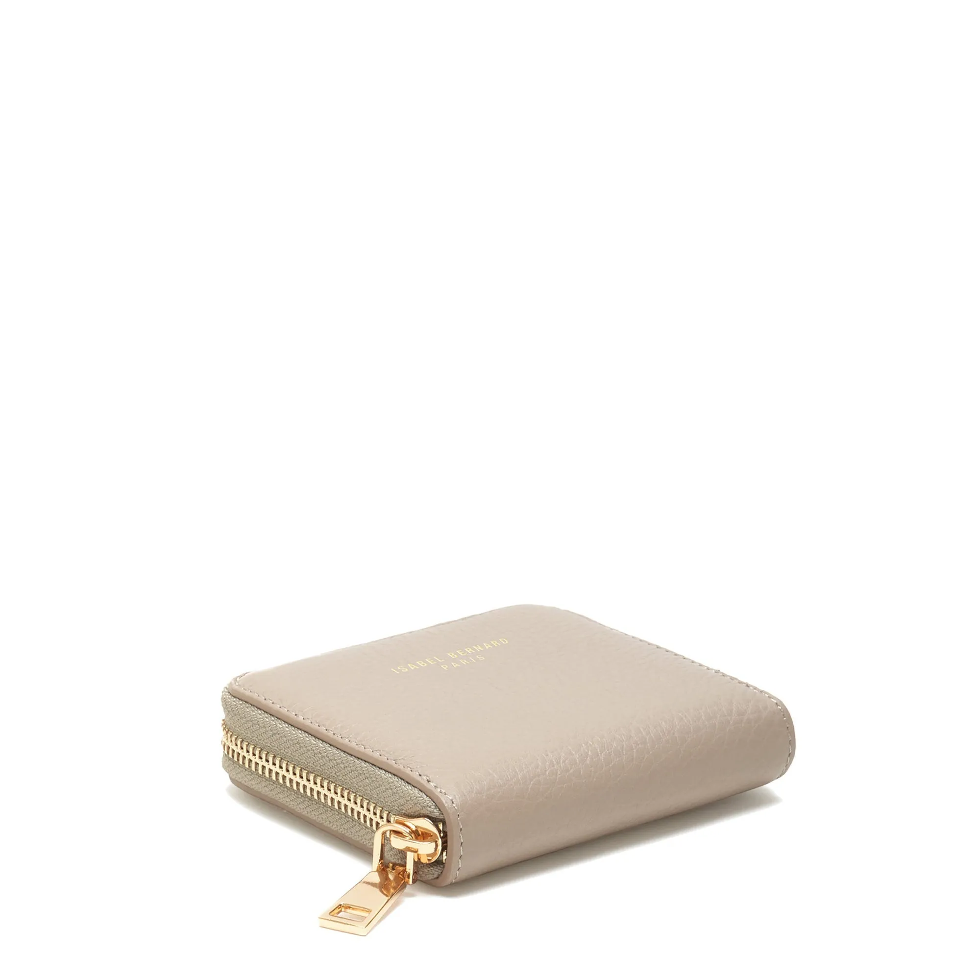 Cadeau d'Isabel taupe calfskin leather handbag and zipper wallet gift set